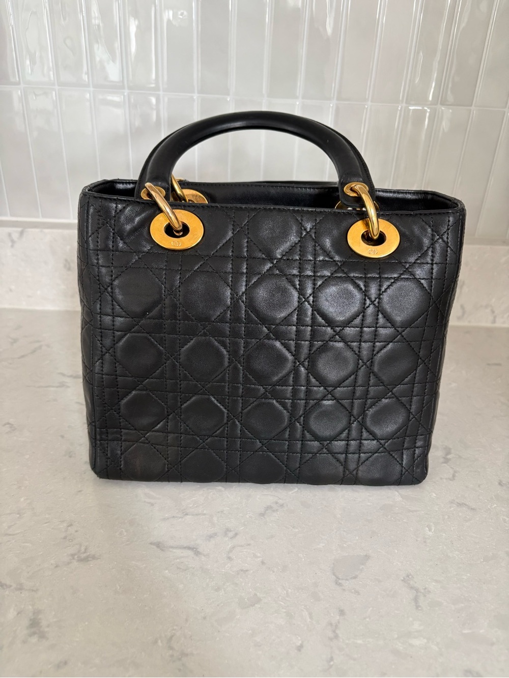Medium Lady Dior Black GHW - Picture 2 of 13